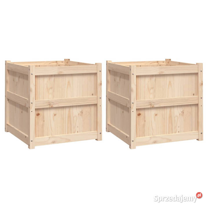Donice ogrodowe 2 lite drewno sosnowe WM837425 Warszawa