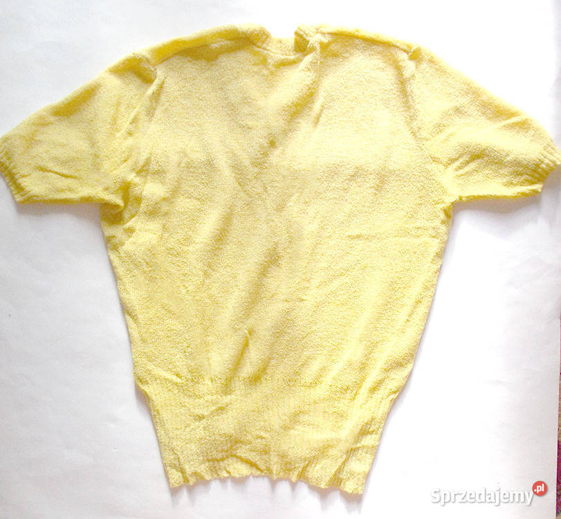 żółty top zółta bluzka bluzka krótki rękaw zolty Bluzki i koszule Łódź
