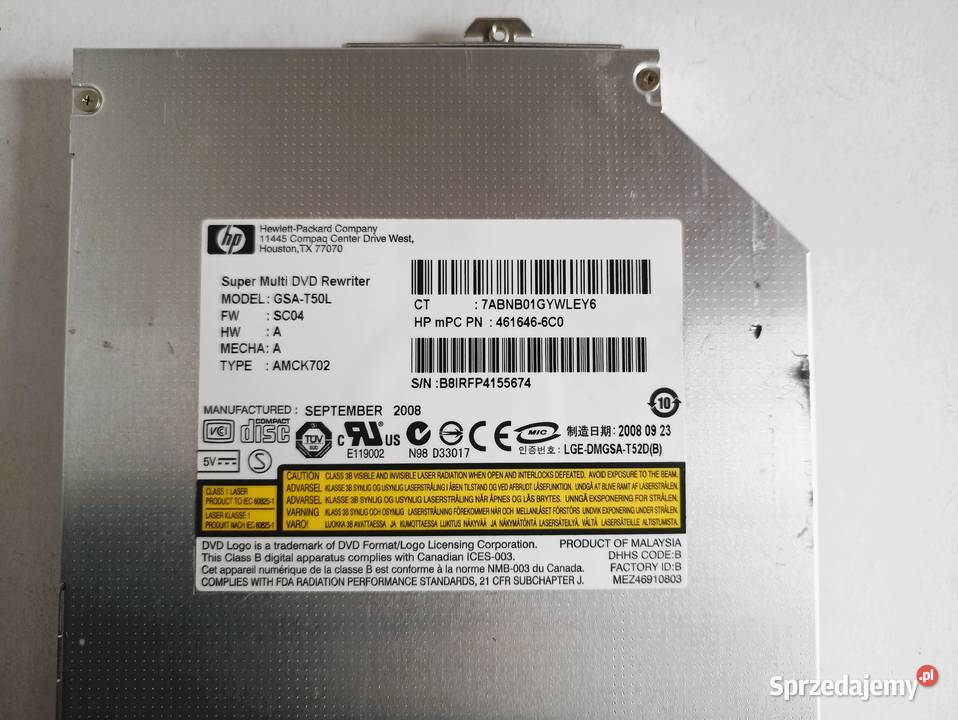 Napęd CDDVD do laptopa HP Compaq 6730b Dyski, napędy i nośniki Bełchatów sprzedam