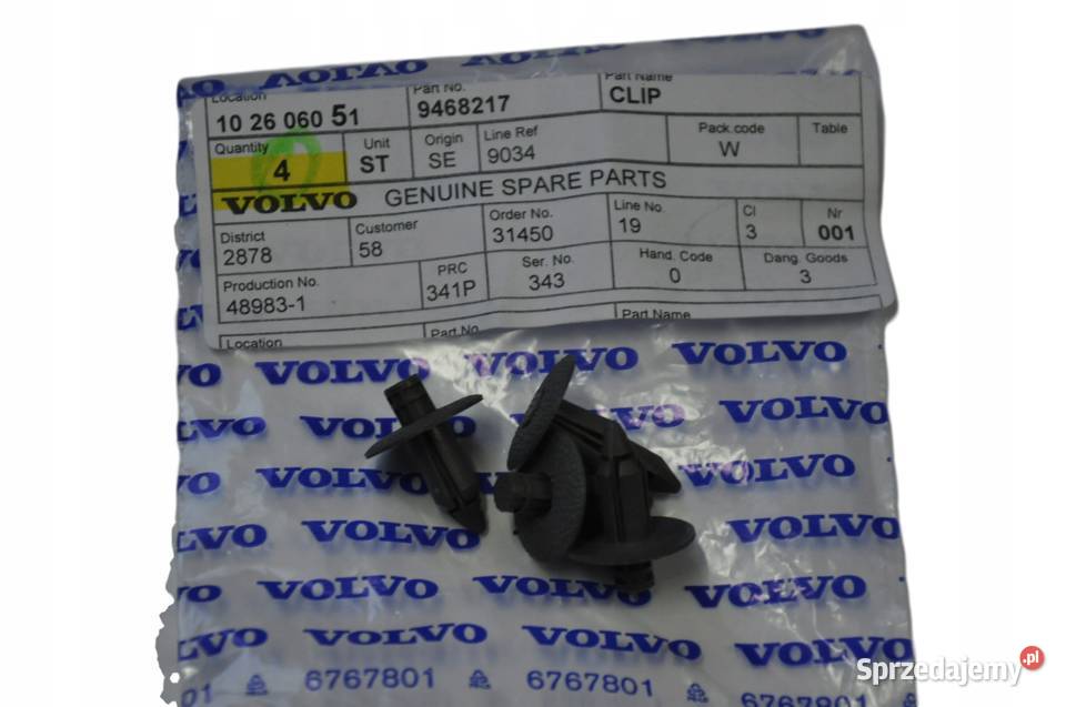 VOLVO S80 spinka klips boczka tapicerki
