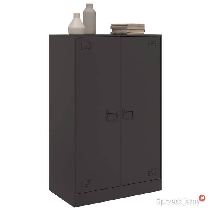 Szafka boczna czarna 67x39x107 stal WM841661 mazowieckie Warszawa