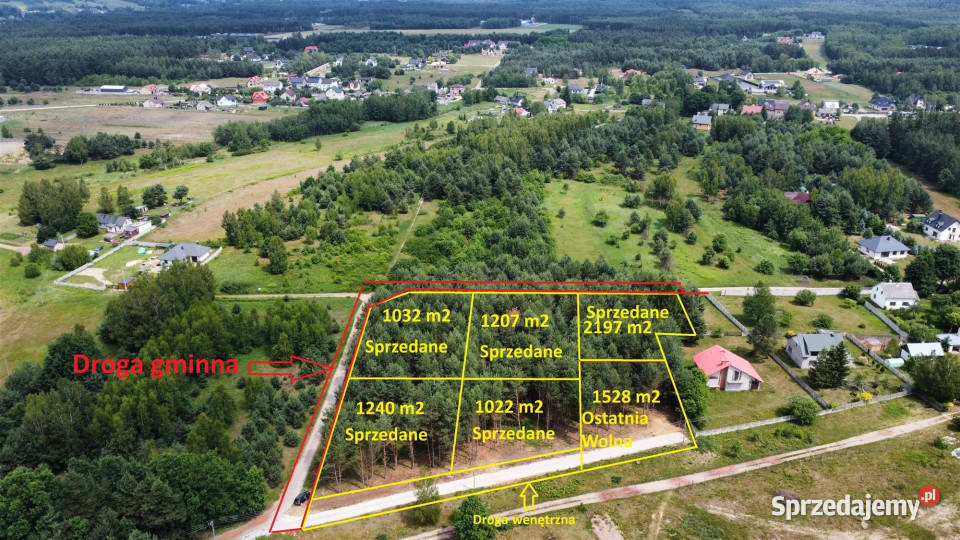 sprzedaży gruntu 2197m2 Daleszyce
