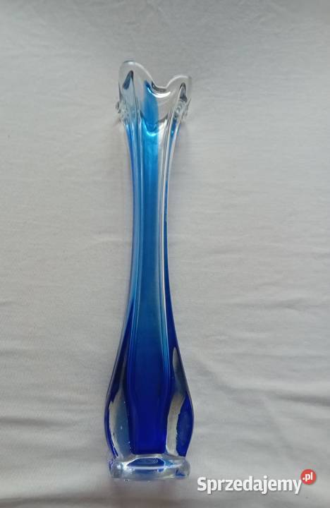Wazon ze szkła dwubarwnego Viking Glass USA lata wielkopolskie Koźminek sprzedam