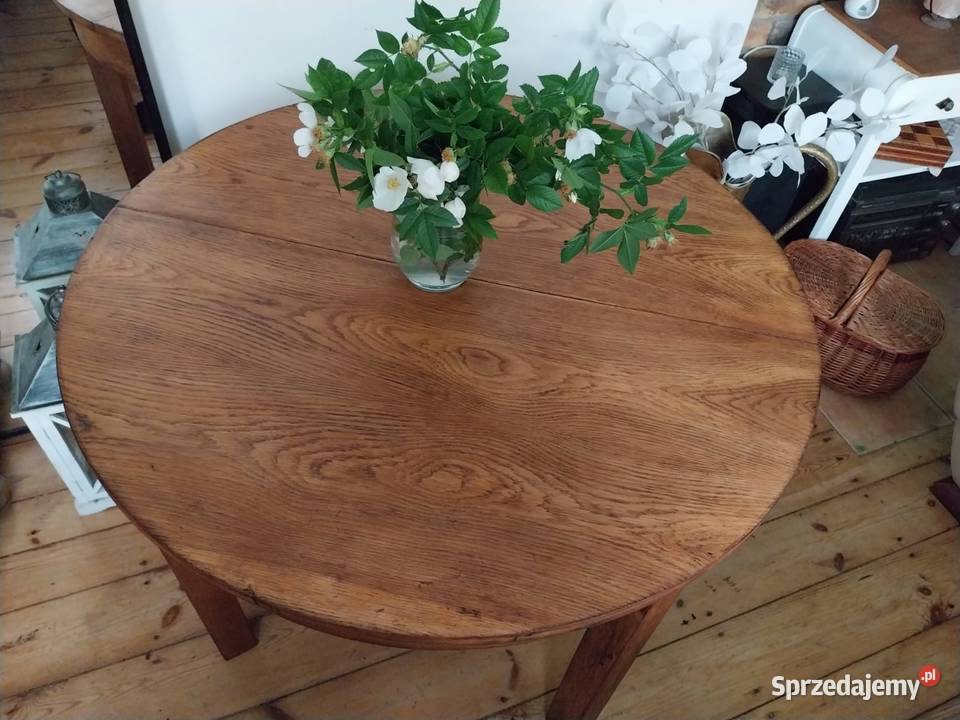Stół okragly rozkladany retro prl lata 50 te Gdańsk
