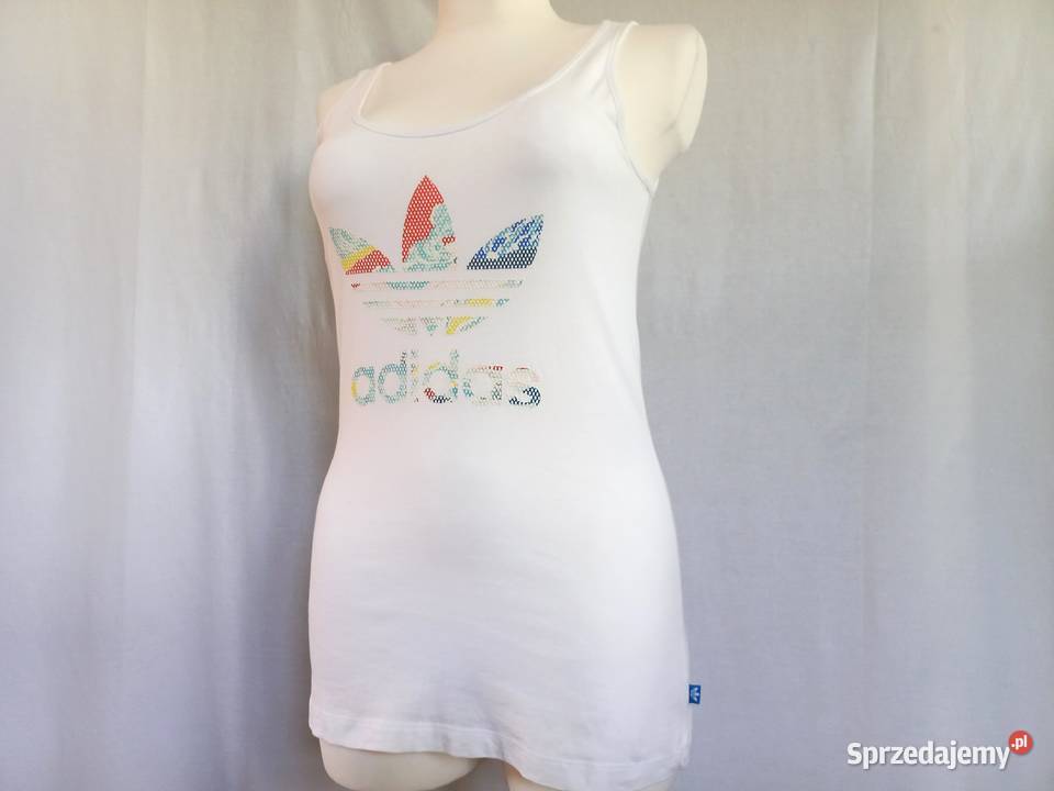 Koszulka Bez Rękawów biała Bokserka r 36 Adidas Rozmiar 36(S) Białystok