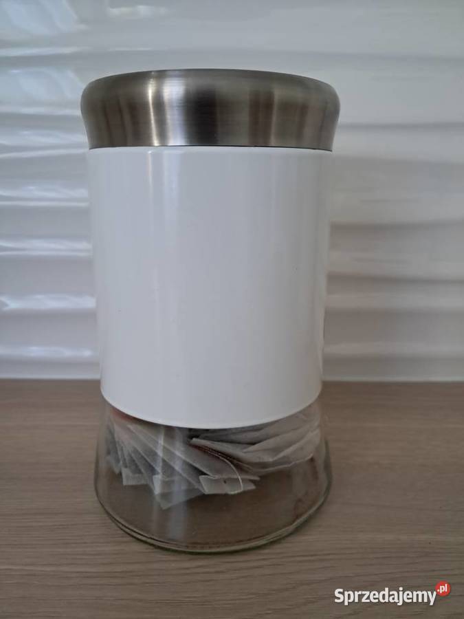 Pojemnik szklany biały z pokrywką 1000 ml