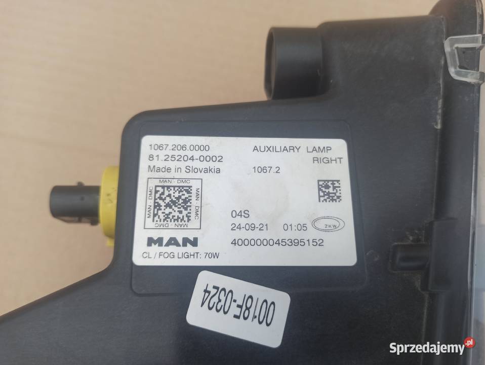 MAN TGX TGS TGL TGM NT HALOGEN PRAWY LAMPA H7 Bieleń sprzedam