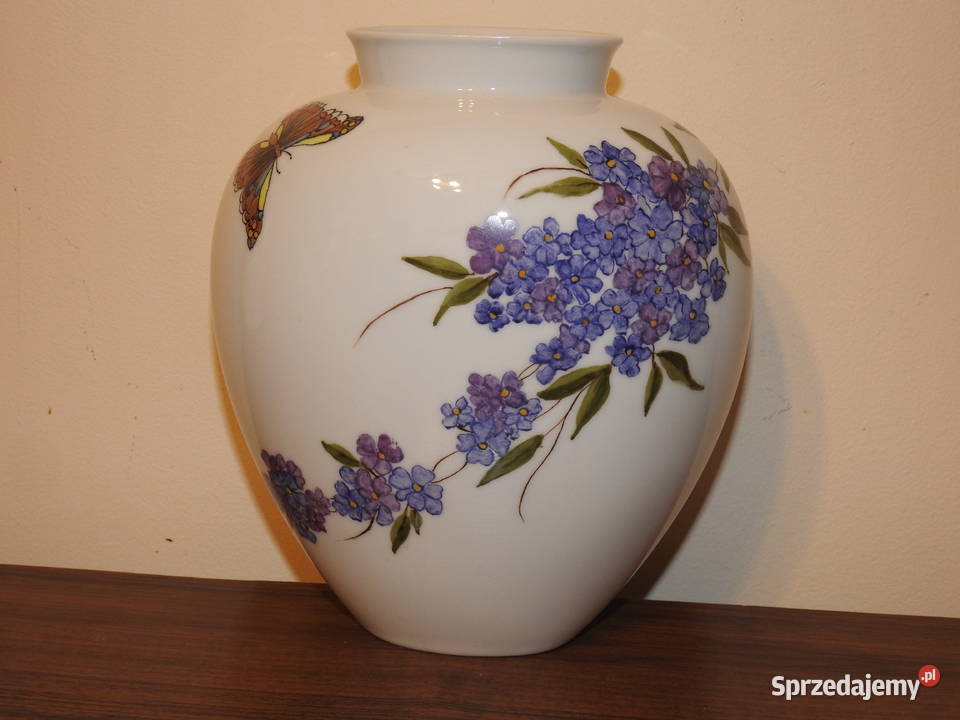 Piękny sygnowany porcelanowy wazon niemiecki Inowrocław
