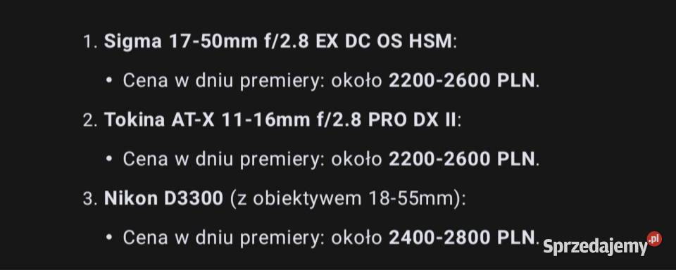Duzy Zestaw niski przebieg Nikon D3300 Sigma Bytom