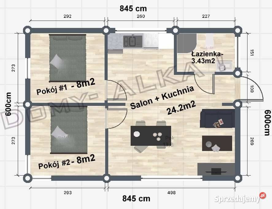 Dom modułowy 50 m2 Karkosy