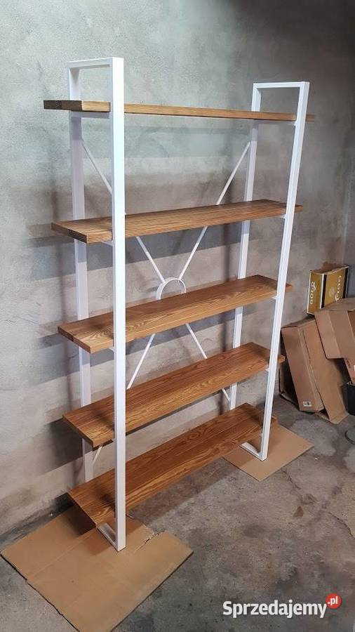 Regał NA WYMIAR stalowy loft industrialny biały Regały Bartoszyce sprzedam