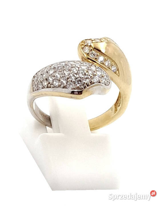 Pierścionek r18 Złoty pr333 Modern z licznymi Poznań
