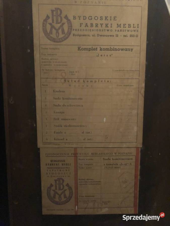 Meble lata 60te bydgoskie fabryki mebli Jerzy Meble do salonu Warszawa