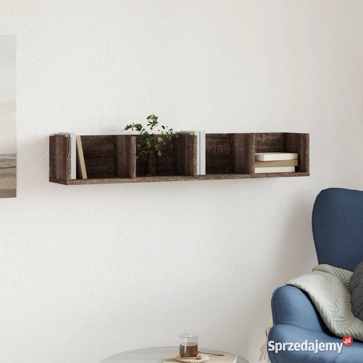 Szafka wisząca brązowy dąb 99x18x165 WM840455 Półki Warszawa