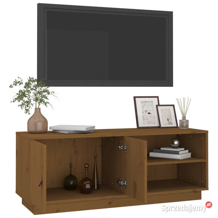 Szafka pod TV miodowy brąz 105x34x40 lite drewno Warszawa