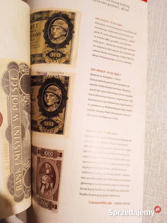 Reprodukcja banknotu 500 Góral z 1940 r z Pozostałe Koźminek
