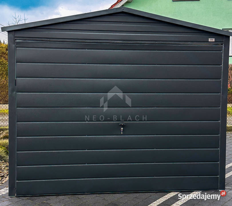 Garaż blaszany 3x5m Brama uchylna Antracyt Dach Żnin