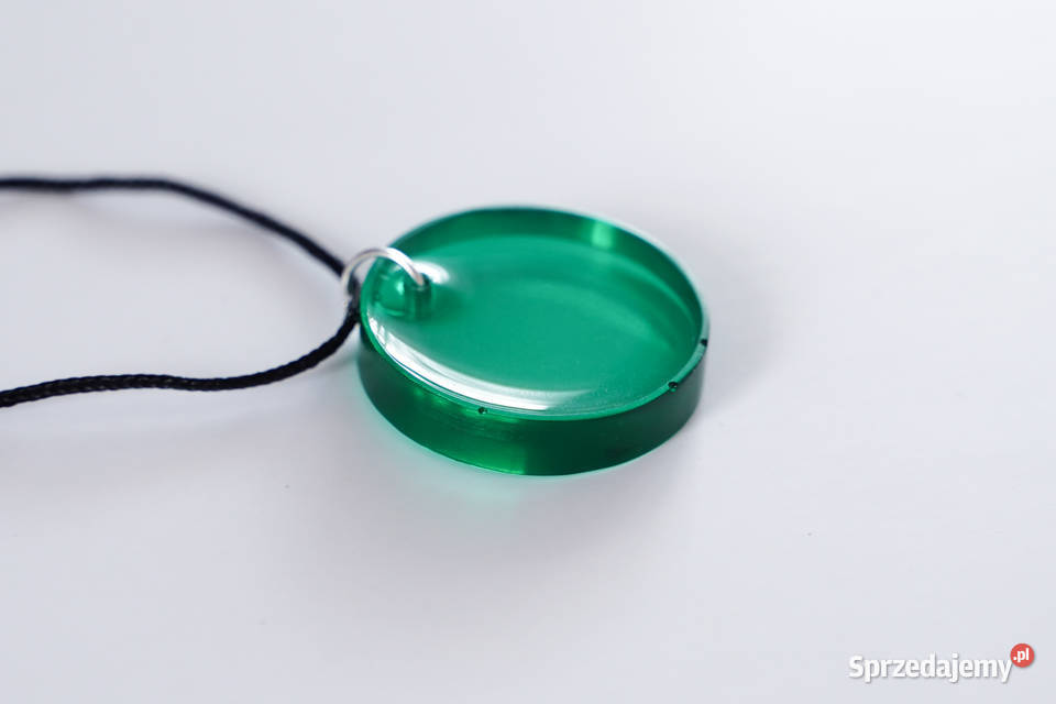 Okrągły zielony wisiorek z żywicy średnica 25 Warszawa