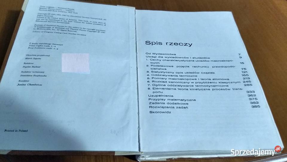 Fizyka statystyczna Frederic Reif Berkeley Gdańsk