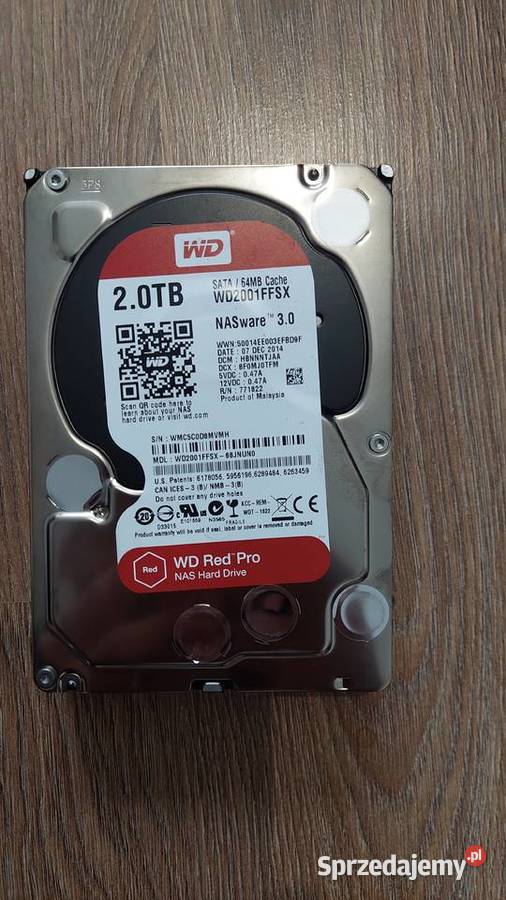 Dysk HDD NAS WWD RED Pro 2TB WD2001FFSX zewnętrzny Jaworzno sprzedam