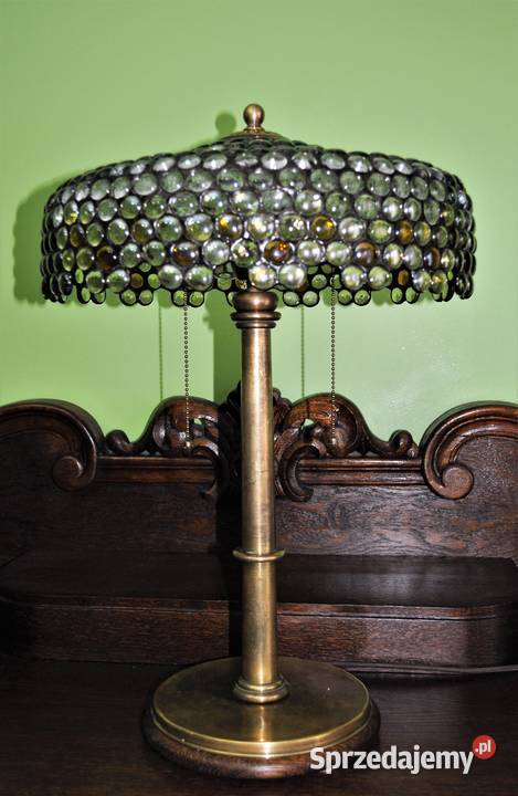 Piękna stara lampa klosz z kaboszonów wielkopolskie Wysoka