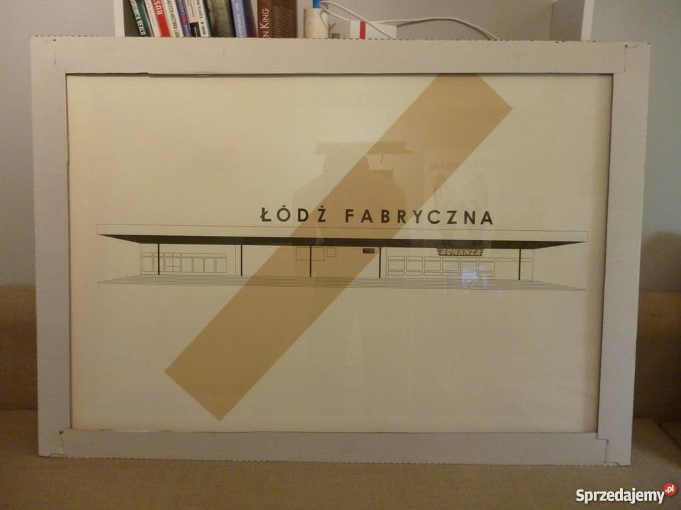 Plakat Łódź Fabryczna stan idealny SZKŁO 100x70