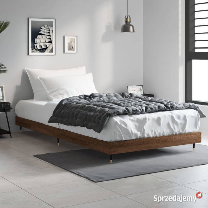 Łóżko bez materaca brązowy dąb 90x200 WM832172 20cm mazowieckie sprzedam