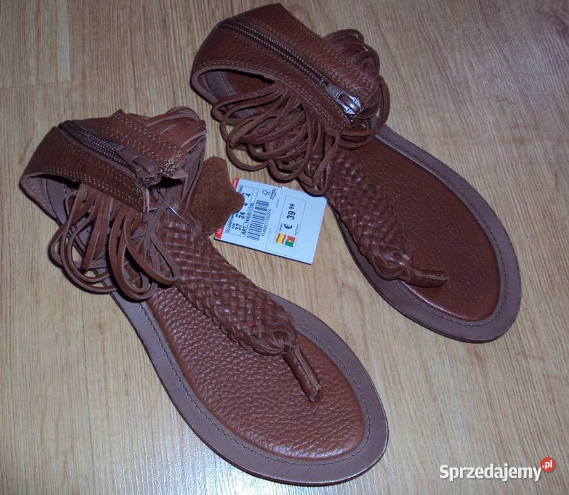 Sandały japonki PullBear 37 skóra skóra mazowieckie Warszawa