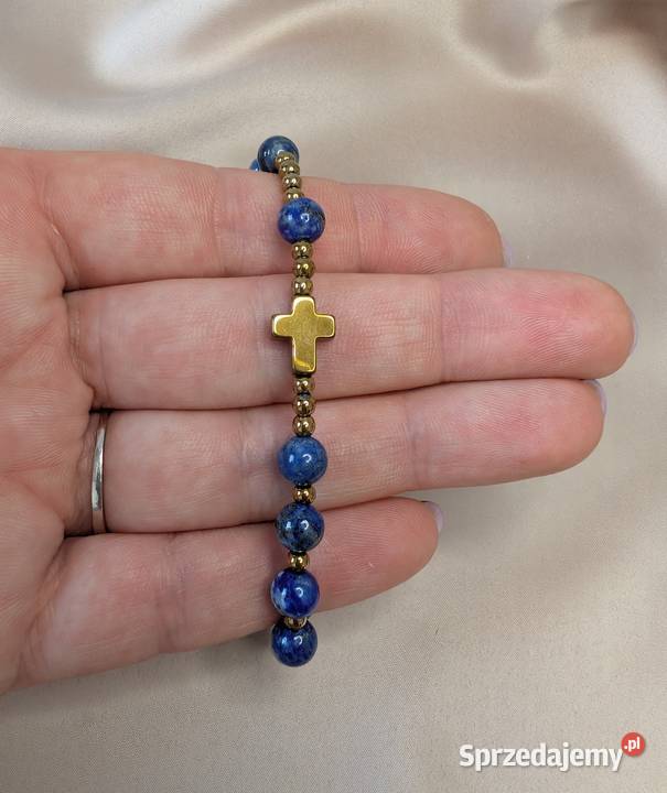 Bransoletka różaniec kamienie naturalne lapis Lublin