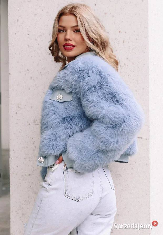 Kurtka Damska Krótka Furry Imitacja Futra łódzkie Nowy Kawęczyn
