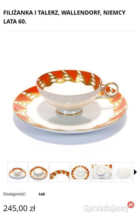 Wallendorf Goldrelief ANTYK zestaw śniadaniowy łódzkie Pabianice