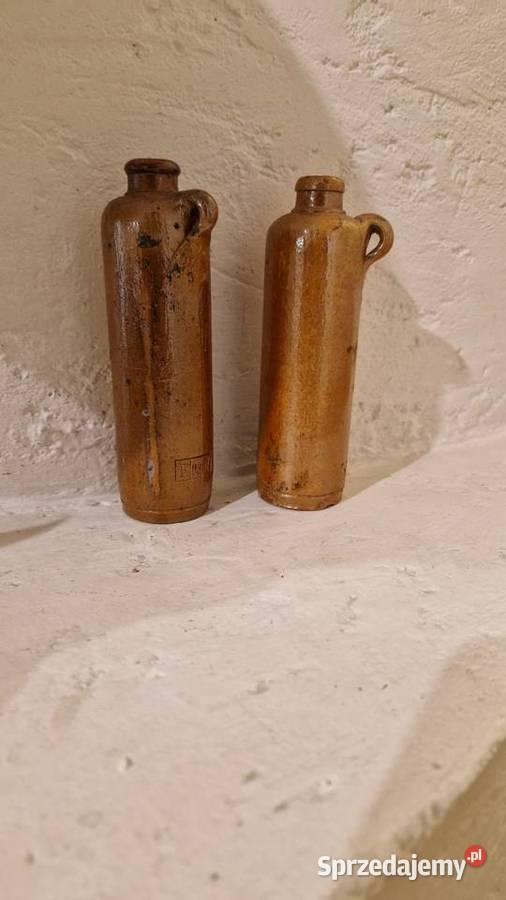 Butelki ceramiczne stare x 2 butelki miniaturki Lublin