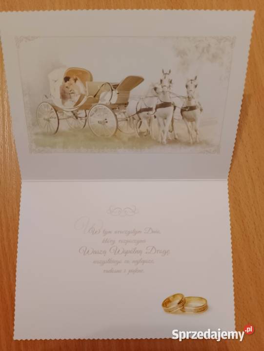 Kartka okolicznościowa W DNIU ŚLUBU składana z Oborniki sprzedam