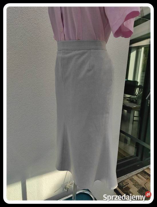 Szara spódnica z podszewką 42 XL elegancka Bez wzoru Płock