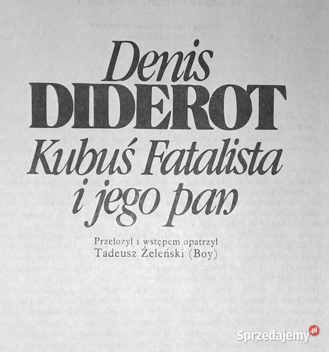Kubuś Fatalista i jego pan Denis Diderot miękka Pozostałe Chełm