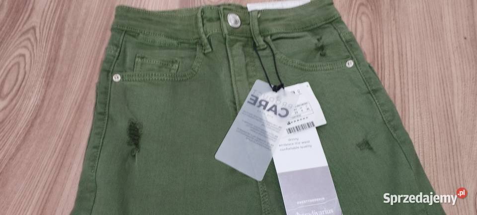 spodnie stradivarius r32 16060A skinny green Rozmiar 32(XXS) Spodnie Zamość