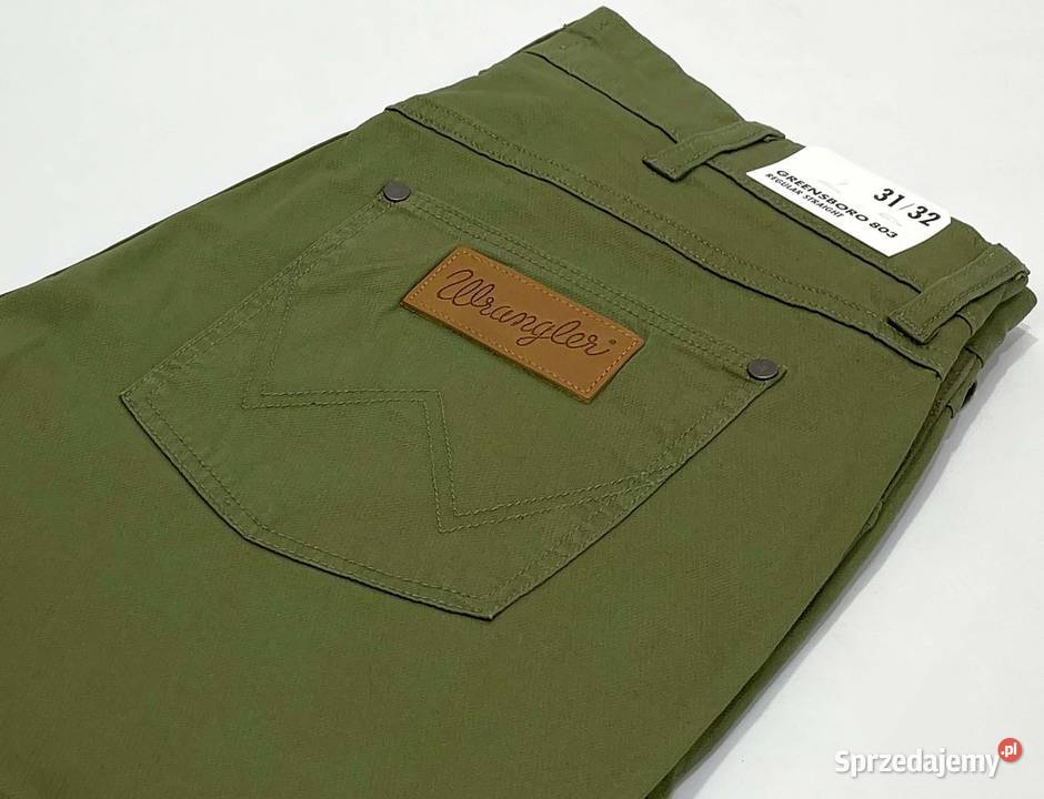 Spodnie męskie Wrangler Greensboro 803 Olive W31 zielony Odzież codzienna Gdańsk sprzedam