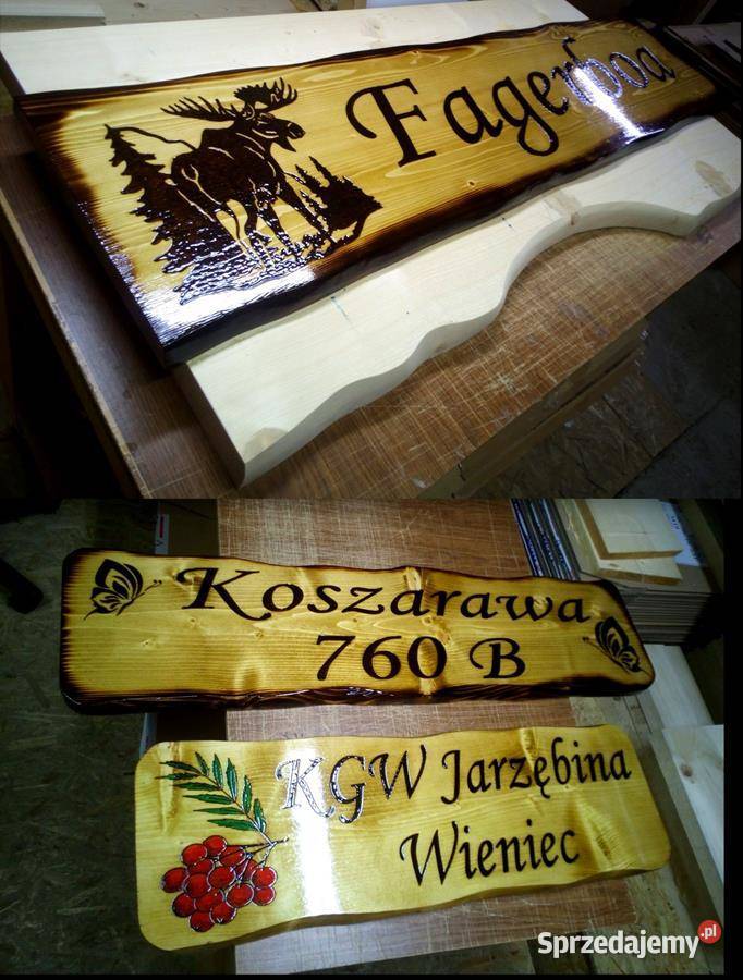 tablica drewniana ozdobna szyld ozdobny z drewna małopolskie Andrychów sprzedam