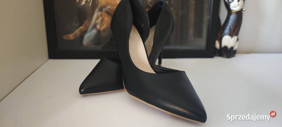 Buty na obcasie czarne Czółenka