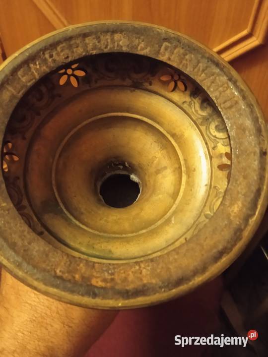 Mosieżna lampa naftowa Lempereur Bernard Belgia Koźminek