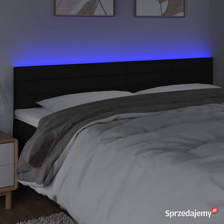 Zagłówek do łóżka z LED czarny 180x5x7888 mazowieckie Warszawa