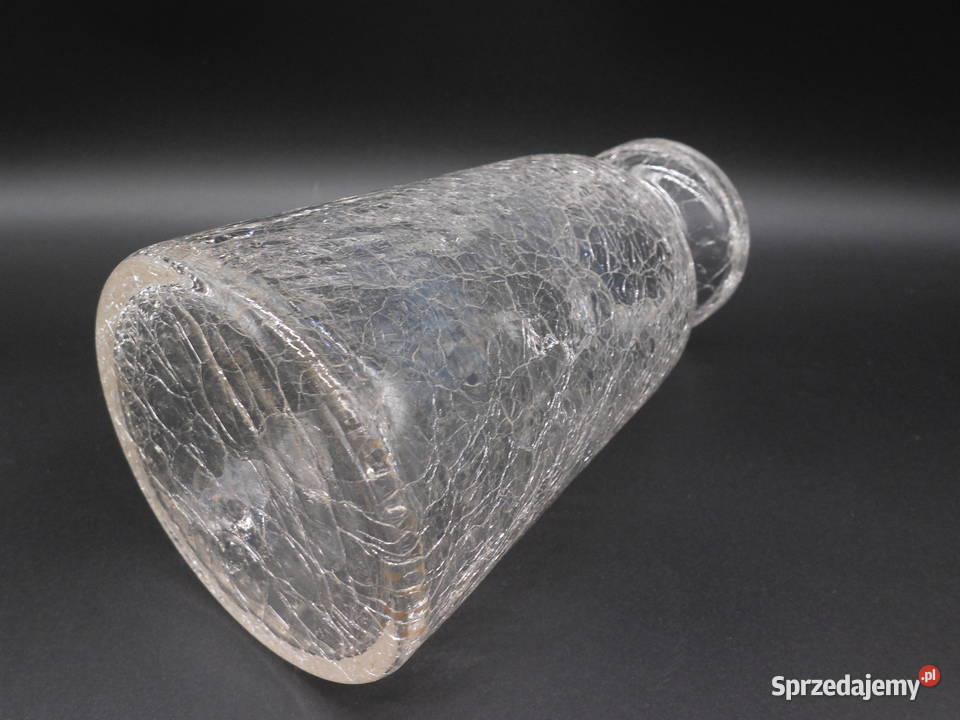 Vintage wazon ze spękanego szkła CRACKLE GLASS Porcelana i szkło Raszków