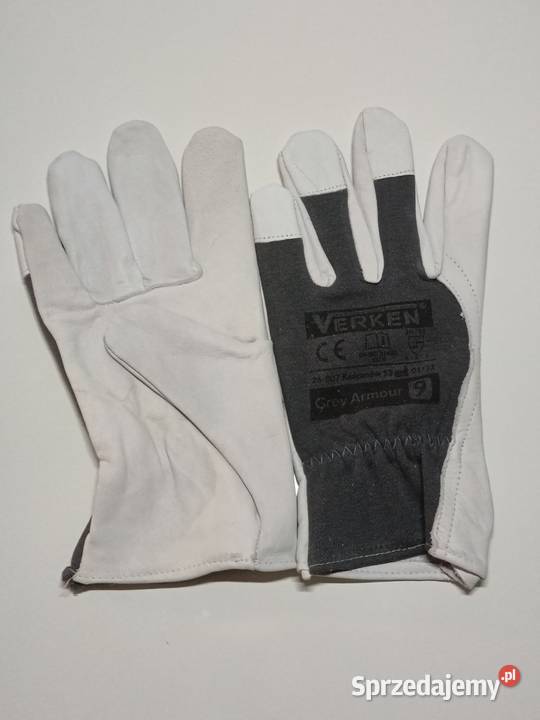 Rękawice skórzane Verken GREY ARMOUR r 891011 Produkcja Radom