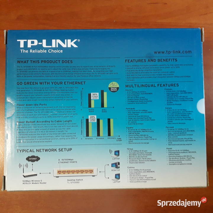 Switch TPLINK TLFS1008D 8 portów 10100Mbps Warszawa