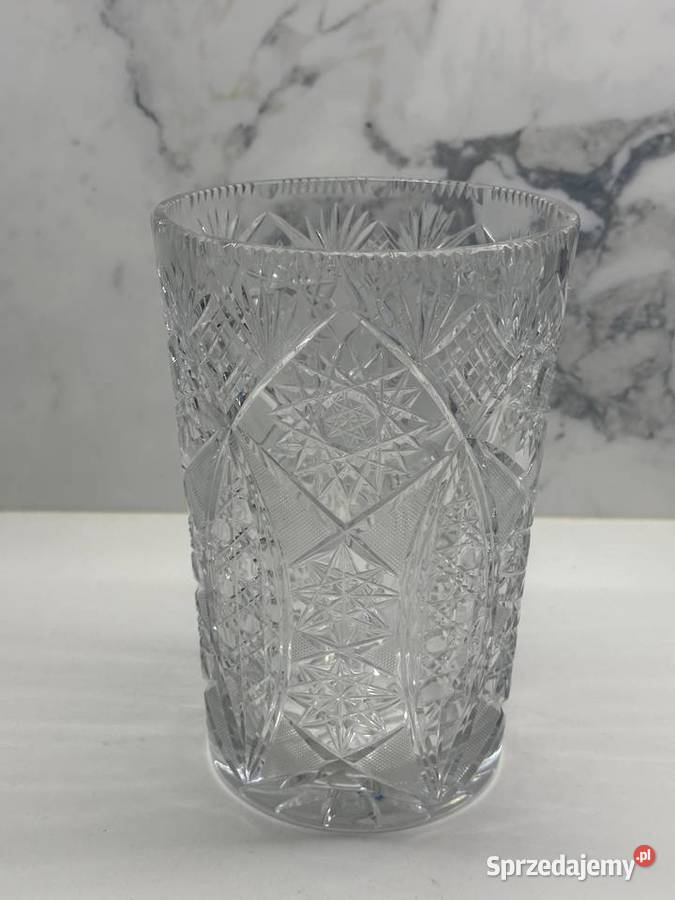 Wazon kryształowy z lat PRLu Łódź
