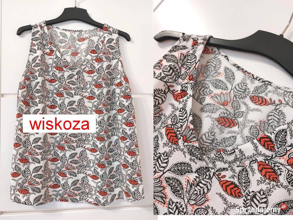 Bluzka biała w kwiaty M 38 Peacocks wiskoza Warszawa