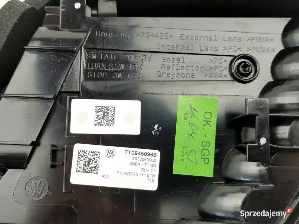 VW T7 MULTIVAN LAMPA TYLNA PRAWA LED 7T0945096B lubuskie Gorzów Wielkopolski sprzedam