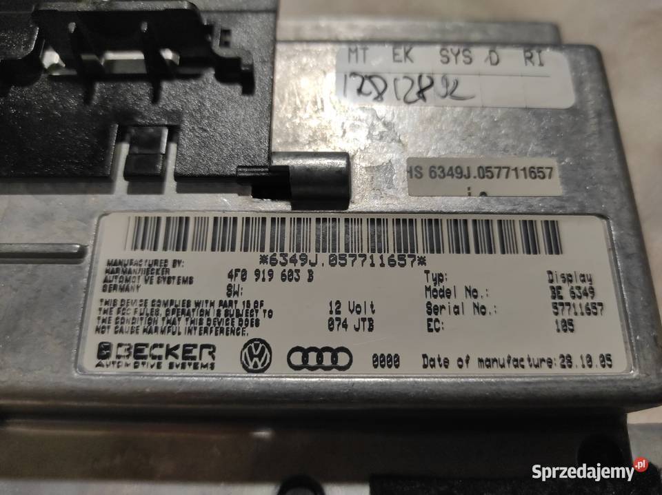 Ekran wyświetlacz MMI2G HIGH kolor 4F0919603B4F0 Radlin