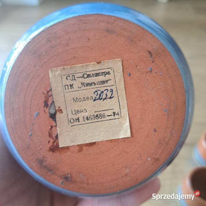 Wyjątkowy Zestaw Ceramiczny PRL Dzbanek 6 kubków Domaszczyn sprzedam