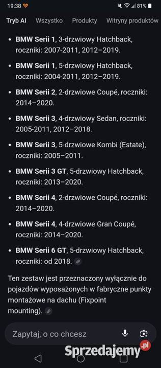 Thule XT bagaznik dachwy BMW belki lapy Wałbrzych